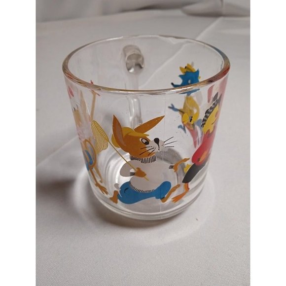 Arcoroc France Cartoon Character Glass Mug 3.5" Tall -1 CHIP (6a5) - Picture 2 of 7